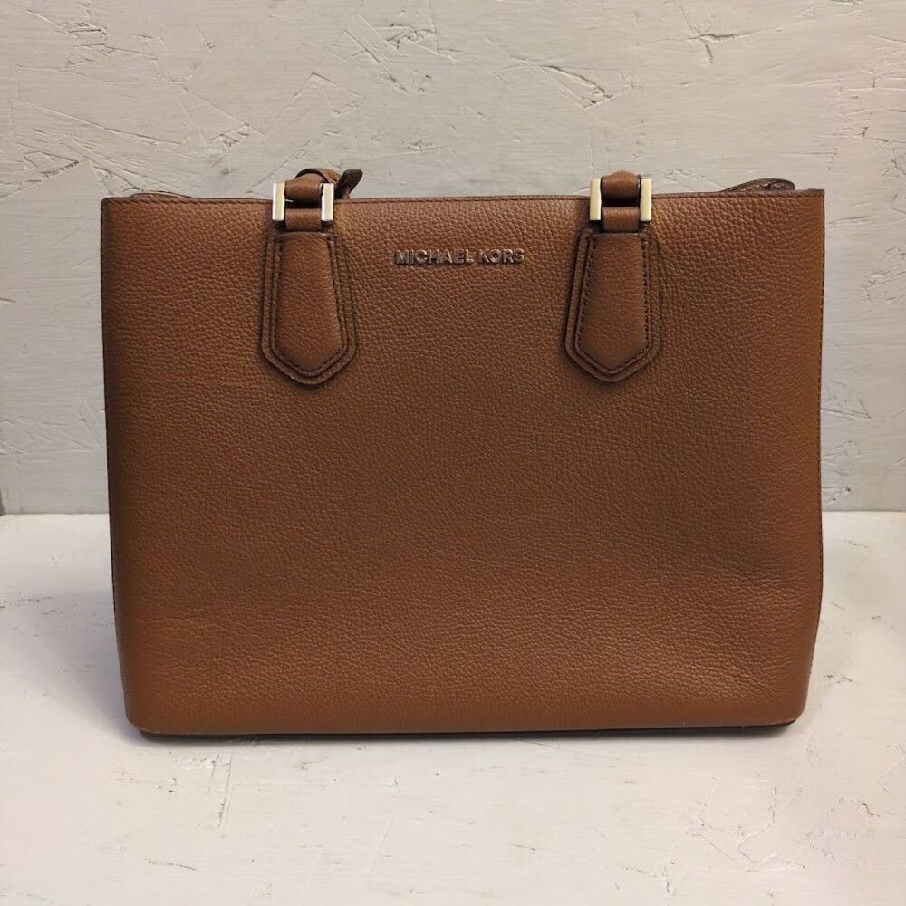 Michael Kors Adele Large Brown Leather Satchel Re… - image 2
